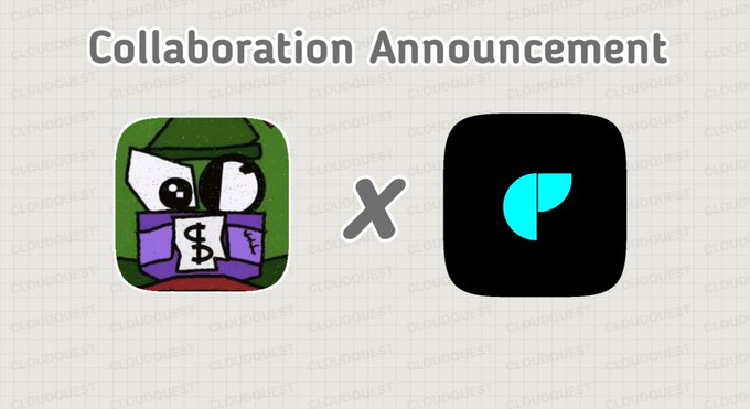 A "Collaboration Announcement" graphic featuring the Cashy's NFT logo on the left paired with the Robinhood Crypto app icon on the right, separated by an "X" to signify a new partnership between the two platforms.
