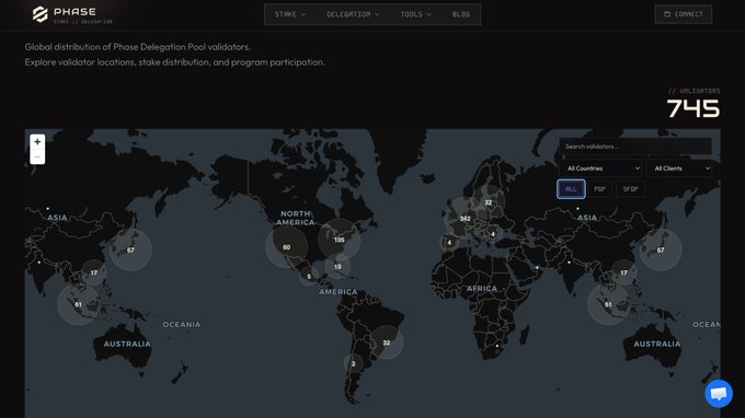 The image shows a map of the world, with various countries labeled and their respective populations. The map also displays the text "Decentralization matters" and "It starts with Delegation Stake on Solana." This information suggests that the image is related to a discussion or exploration of decentralized systems, possibly in the context of blockchain technology.