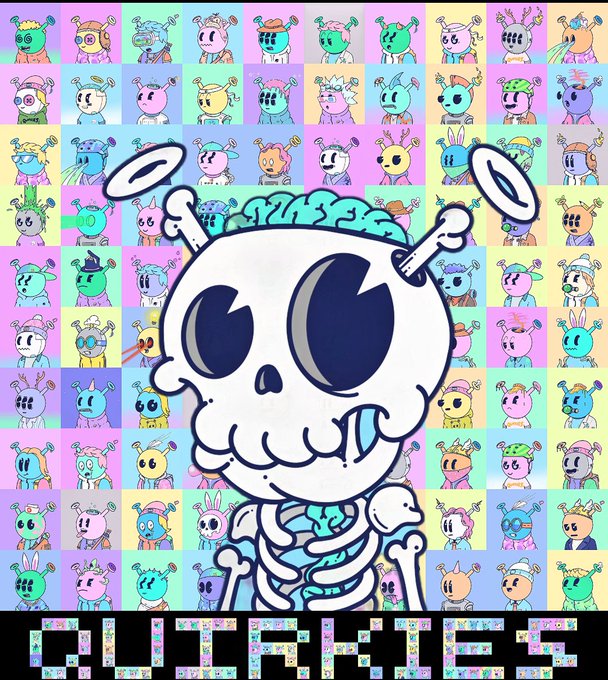 An animated cartoon skeleton character with an exposed brain in the foreground, set against a pastel grid background filled with various colorful character designs, with 'LIL LETHALS' text at the bottom.