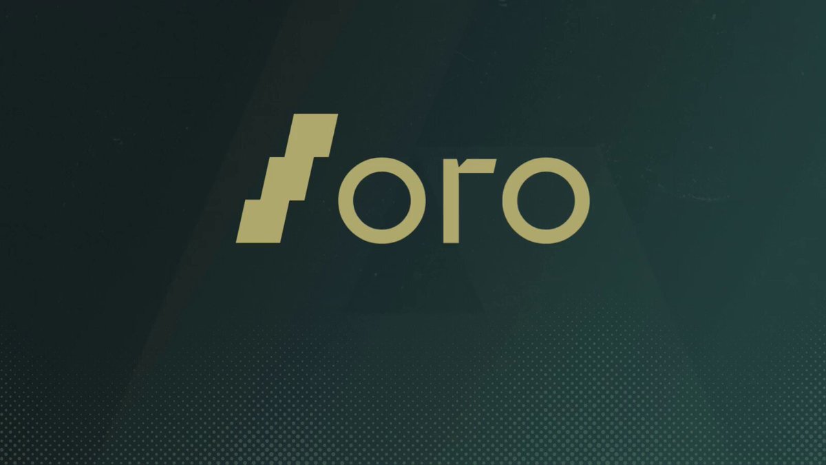 The image features a logo with the word "ORO" written in yellow letters against a dark green background. Below the logo, there's text that reads "Audit completed for @orogoldapp ORO is building the infrastructure for tokenized gold capital markets". The text also mentions that the company is focused on making gold accessible and liquid while generating income through tokenization.