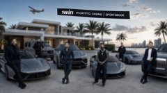 An image of a promotional scene for 1win Casino, with several men in black suits positioned around silver sports cars in front of a modern mansion, while a plane flies overhead towing a banner that reads "WIN 1 #1DEPTO CASINO 1WINTELECOM."

This advertisement visually reinforces the post's claim about a $500 giveaway, using imagery of luxury cars, a mansion, and a private jet to convey the high-stakes, premium nature of the 1win brand being promoted.