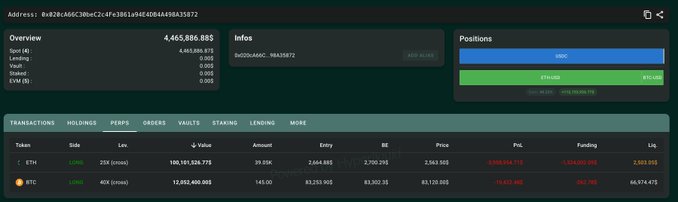 The image shows a trading dashboard for the wallet address 0xB26... 2 0, displaying holdings including a long ETH (25x leverage) position with $2,502,055 in liquidations and a long BTC (40x leverage) position at 40x leverage and 13,252,905 notional value.

The post references "Machi Big Brother" (麻吉大哥), a well-known crypto influencer who has been liquidated, reflecting the high-risk leveraged positions shown that led to massive losses.