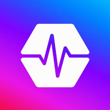 A hexagonal white logo featuring a heartbeat/pulse line design in purple, set against a vibrant gradient background of pink, purple, and blue—representing the PulseChain brand ($PLS) and visually symbolizing the "pulse" or recovery of the cryptocurrency after breaking its 11-month streak of losses.