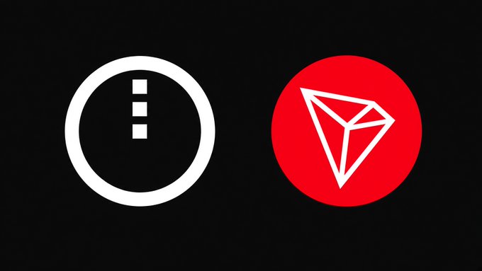 Two logos side by side on a black background: a white circle with three horizontal bars and a red circle containing a white geometric 'TRX' symbol.