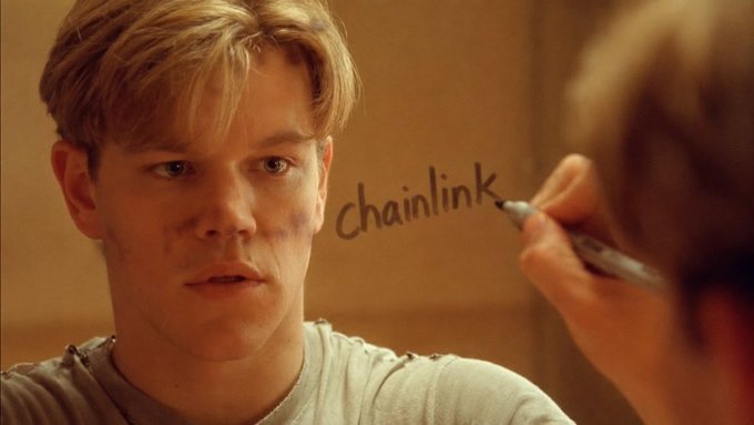 A young man with a bruised cheek stares intently as someone writes the word "chainlink" on glass in front of him, suggesting a stark warning or ominous message. The scene's tense atmosphere aligns with the post's cautionary theme of paying attention or facing consequences.