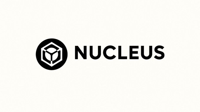 The image displays the Nucleus logo, featuring a stylized geometric cube icon inside a black circle beside the bold "NUCLEUS" wordmark, which corresponds to the @NucleusCodes brand mentioned in the post about measuring meaningful online contributions rather than superficial metrics like follower counts.