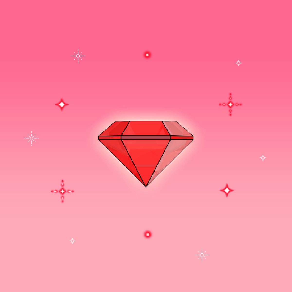 The image features a red diamond with a sparkly background, surrounded by stars. The caption reads "The Chimpvolution Workshop is back! To celebrate, we're giving away: 1x Tier 2 Chimpvolution Gem Use it to evolve your Chimmers and unlock a brand new PFP!".