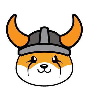 A cartoon illustration of an orange and white dog or fox mascot wearing a gray Viking helmet with large horns.