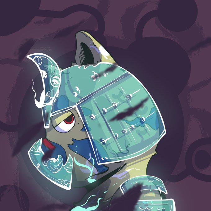 The image features a cartoon cat wearing a helmet with a face mask, giving it an evil or mysterious appearance. The cat's eyes are wide open, looking up at something above its head. The background of the image is purple, which contrasts with the green color of the cat's helmet and adds to the overall visual effect. The caption below the image reads "gVANTETHES IS DOWN; but we're still taking advantage!!!". This phrase emphasizes that despite the cat being in a negative or evil state, it is still benefiting from its situation by staying up and looking upwards.
