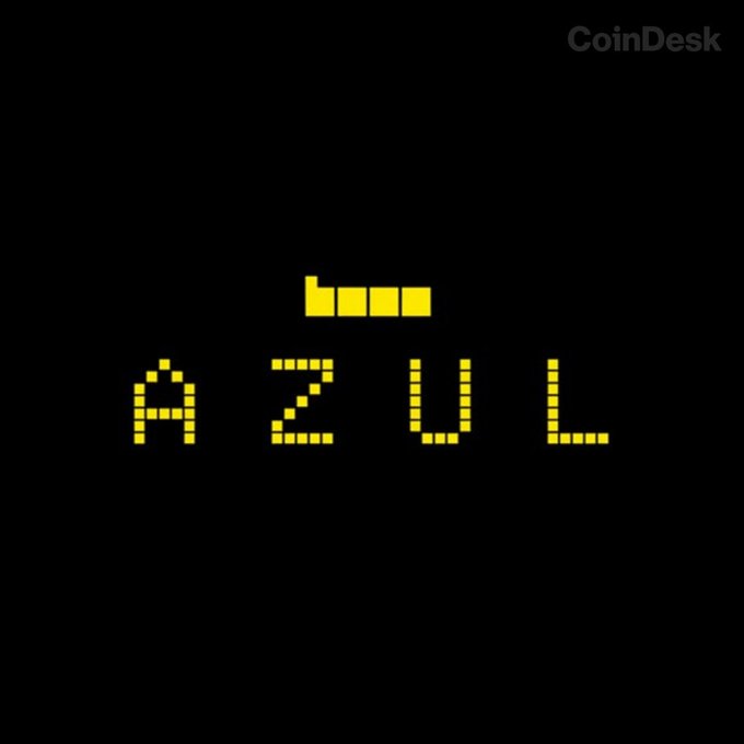 The image features a block letter "A" with yellow square blocks forming the letters "azul". The word "azul" has been edited to read as "@base", giving it an "@base" effect. This means that @base is applying the Azul upgrade on the mainnet, resulting in multiprofs and cutting empty blocks by 99% for this particular update.