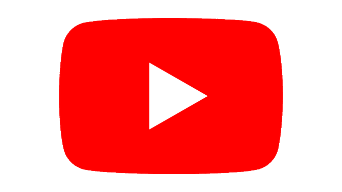The classic red YouTube play button logo on a white background.