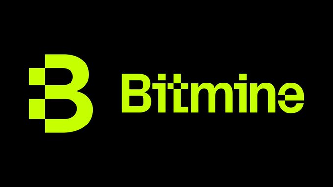 The image displays the Bitmine logo in bright lime green on a black background, featuring a stylized "B" with horizontal slot cutouts alongside the word "Bitmine." This branding visual corresponds with the post highlighting Bitmine's recent accumulation of over 53,000 $ETH, bringing them closer to their 5% ETH holdings milestone.