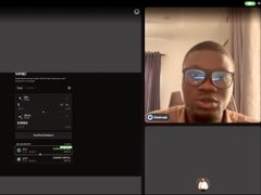 Screenshot of a Zoom-style video call showing a man wearing glasses, with a document shared on the left side of the screen.