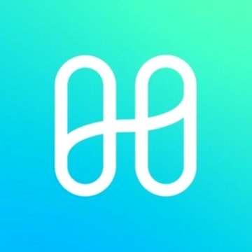 The image displays a stylized white "H" logo on a gradient teal-blue background, which appears to be the Harmony (ONE) cryptocurrency logo. This relates to the post's mention of $ONE, as the icon represents the Harmony blockchain project's native token being discussed in the context of a predicted price dump.