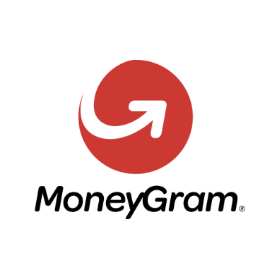 The image displays the MoneyGram logo, featuring a red circular icon with a white upward arrow alongside the brand name "MoneyGram" in black text. This logo relates to the news of MoneyGram expanding its ramps to the Solana ecosystem, representing the company's growing presence in blockchain-based financial services.
