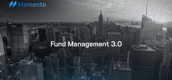 A title card with the Memento logo over a grayscale cityscape of New York, displaying the text 'Fund Management 3.0'.