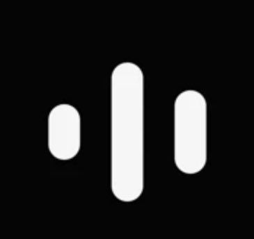 A simple black logo featuring three rounded vertical bars of varying heights.