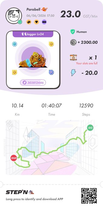 The image shows a purple screen with information about an app called "StepN" displayed at the top, along with a map of a city and some text. The main focus of the image is a map that provides directions for users to follow. The map includes icons representing different locations such as buildings, roads, and landmarks. There are also icons for a phone number and a website address.