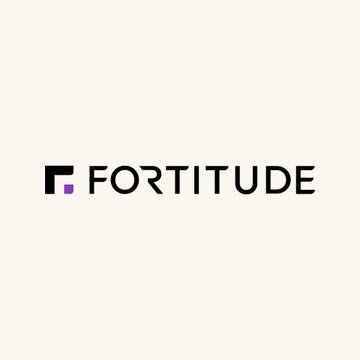 The image displays the Fortitude Mining logo, featuring a stylized "F" emblem in black and purple alongside the company name in bold black lettering. The logo visually represents the brand referenced in the announcement about their acquisition of a Zcash mining facility in Nebraska.