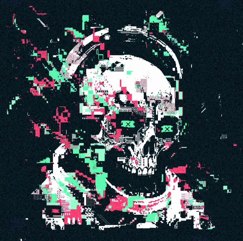 The image shows a skull with big teeth, surrounded by green, pink, and red colors that appear to be pixel art or digital graphics. It has two headphones attached to its face, adding to the overall surreal appearance of the scene. The caption above the image highlights various factors associated with NFTs in the current context. These factors include low prices, a focus on niche interests, and a sense of being an early adopter in the community. In this particular case, it seems like there is an art piece that has been made into an NFT or tokenized for sale, creating opportunities for collectors to invest in unique or valuable artwork directly from the artist.