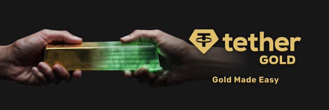 A pair of hands holds a glowing gold bar overlaid with digital code, displayed alongside the "tether GOLD" logo and the tagline "Gold Made Easy." The imagery reinforces the post's announcement that Tether's $XAUT tokenized gold has received Shariah certification, making physical gold-backed digital assets more accessible to Muslim investors and institutions in a compliant manner.