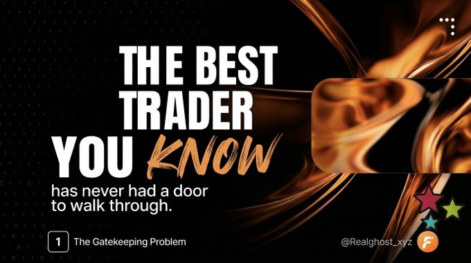 In this image, there is a poster with a dark background featuring a close-up of a flame. The title reads "The Best Trader You Know", which suggests that the poster is about trading or investing skills. Below the title, a list of tips is provided in white text on a black background. Another element to note is a small logo at the bottom left corner of the image and the words "FBYTio" written above it. The purpose of this poster appears to be promoting the idea that anyone can become a successful trader with proper guidance or education, as one friend shared his experience managing outside capital while trading for three years.