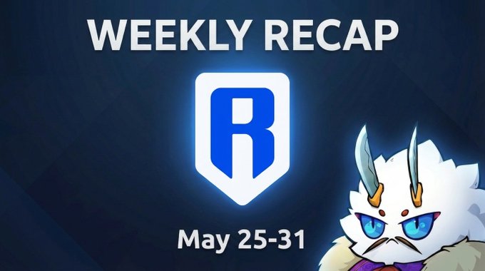 The image features a cartoon character wearing a white hat with horns, standing against a dark blue background. The character appears to be looking at something off-camera. Below the character's head, there is text that reads "Weekly Recap". The caption of the image also includes the date and time, stating that it was posted on May 25th, 31st.