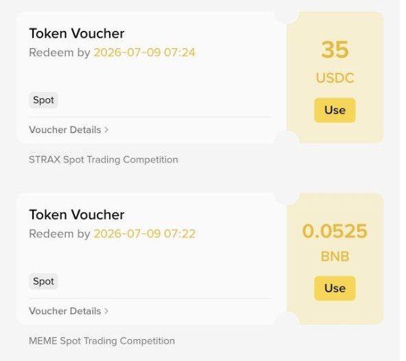 The image shows a screenshot of a text-based app or webpage displaying information about an online reward system that could be useful for traders involved with spot trading competitions like those hosted by STRAX Spot Trading Competition. The main focus of the image is a small text box containing details of the reward system, including the use of a token voucher to receive this reward in exchange for certain spots in these competitions.