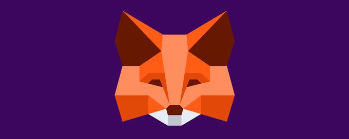 A geometric, low-poly style illustration of an orange fox face with dark brown ears, white chin, and dark eyes set against a purple background.