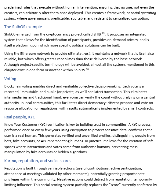 The image shows a white page with black text, which appears to be a document or an article discussing the governance of cryptocurrencies. The title "I think that governance will become the new meta for crypto" suggests that this content is related to the development and regulation of cryptocurrency systems. The author's name, @ShytoshiKusama, indicates that they have written about this topic before. The post also mentions a specific hashtag #Bone, which could be related to the image or the content itself.