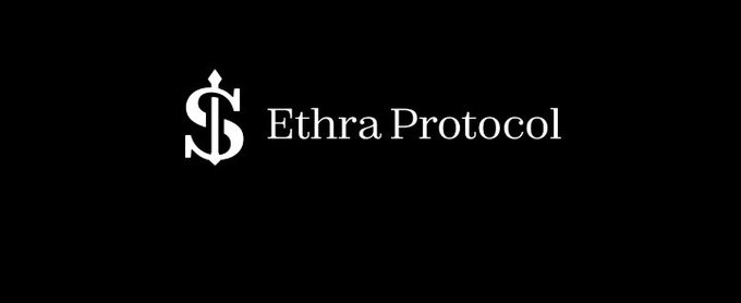 A logo for "Ethra Protocol" displayed in white on a black background, featuring a stylized monogram.