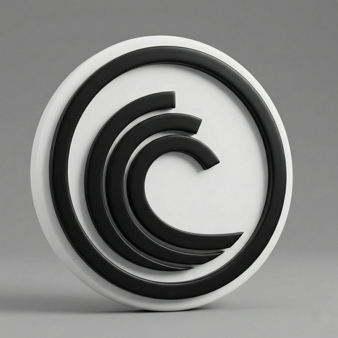 A 3D-rendered white circular emblem featuring stylized black concentric "C" shapes serves as a sleek visual logo, symbolizing the peer-to-peer streaming revolution described in the post about BitTorrent's decentralized content delivery network.