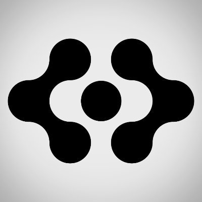 A black icon on a white background featuring a central circle surrounded by four connected circles arranged symmetrically.