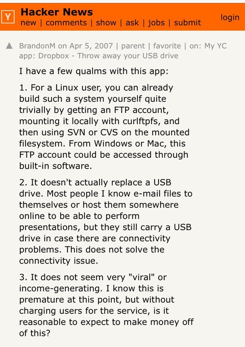 iphone screen displays the Hacker News page, displaying a headline and article text on an orange background with white borders.