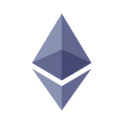 The Ethereum (ETH) logo, a gray geometric diamond shape, displayed on a white background.