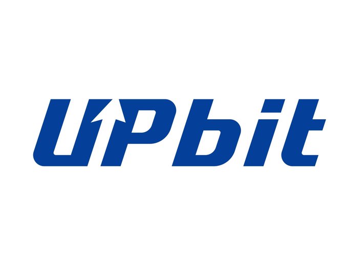 The Upbit logo in blue text on a white background.
