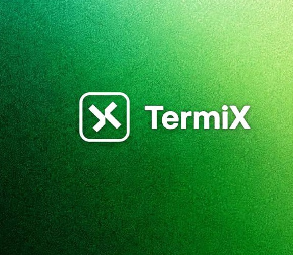 The logo for 'TermiX' displayed in white on a textured green background.