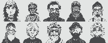 The image features a collection of nine black and white faces arranged vertically against a gray background. Each face has unique characteristics, such as glasses or bandanas around their necks. The faces are not in any particular order but rather displayed in a row with varying degrees of detail. The text "10x Normie Sweep! #271, #7111, #4940, #4436, #6208, #6680, #9102, 
#8477, #5913, #9960" is present, which may be related to the post or simply a random detail in the image.