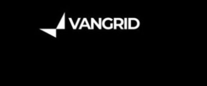 A logo on a black background that reads "VANGRID" with a geometric symbol to the left.