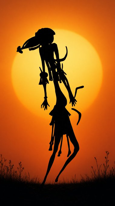 A striking silhouette of a slender, elongated figure with flowing hair stands against a glowing orange sunset, evoking a melancholic mood that aligns with the title "Shunned." The haunting, ethereal character art complements the "Good night" message, capturing themes of solitude and introspection in a beautifully stylized digital composition.