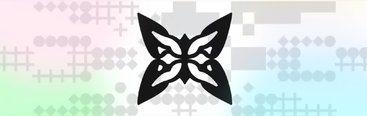 In this image, there's a graphic with a large black butterfly symbol positioned centrally within a white border surrounded by a gradient background of various colors. The butterfly appears to be facing towards the right side of the image. It seems to represent an issue related to crypto that is currently receiving attention from Quip, a network focusing on risk management and data privacy in the field of quantum computing.