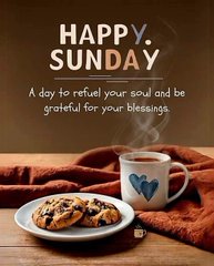 A warm "Happy Sunday" greeting image featuring two steaming cookies beside a blue-hearted coffee mug on a wooden table, ironically contrasting the post's warning about new traders entering a market designed to profit from their losses by replacing the harsh financial reality with a cozy, relaxing Sunday morning scene.