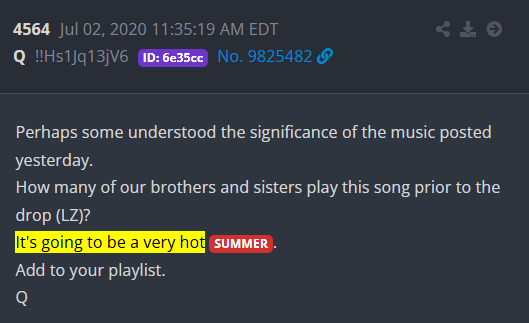 This image contains a forum post from July 2, 2020, highlighting the phrase "It's going to be a very hot SUMMER.", which directly relates to the accompanying post's anticipation of a hot summer.
