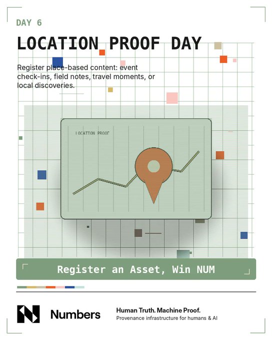 The image features a poster for an event called "Location Proof Day" that takes place on Saturday, June 6th. The poster includes a map of the world with a pin indicating the location where the event will be held. It also contains information about the event and how to register for it.