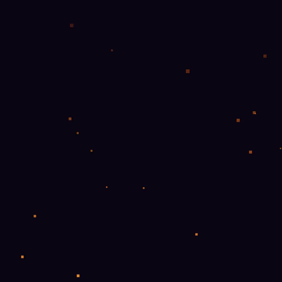 The image features a dark sky filled with small orange dots, possibly representing stars or fireflies. These dots are scattered throughout the frame, creating an impression of a starry night sky. The caption "Time to burn some clouds" suggests that there might be a connection between the dots and the phrase, possibly indicating a celestial event or a meteor shower.