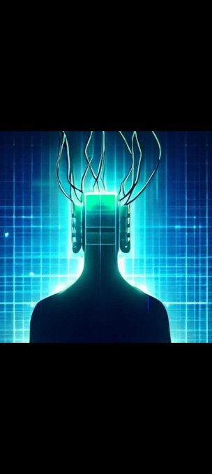 An artistic representation shows a silhouette of a head connected by wires to a glowing green opening against a blue digital grid, symbolizing the $TAKEOFF cryptocurrency's readiness for growth.