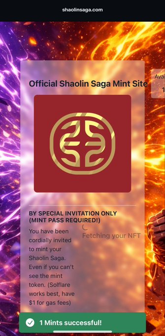 The image features a cellphone displaying a webpage that appears to be related to something called an 'NFT' or 'minted'. It seems that someone has minted, or created, this NFT. The screen shows a small window with text and icons, including a checkbox indicating whether the minting process was successful. The image also features some artistic elements like stars in different colors (red/orange/yellow), giving it an aesthetically pleasing appearance. The overall layout of the display indicates that the post is well-organized and visually appealing.