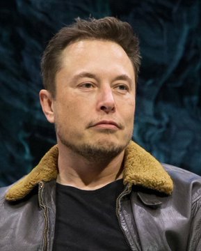 The image features a man wearing a leather jacket, with his head tilted slightly to one side as he looks off into the distance. The background of the image is dark blue, which contrasts with the man's attire and adds depth to the scene. There are no texts or other objects in the image, making it a simple yet striking composition that captures the viewer's attention.