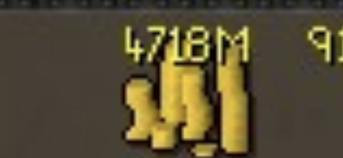 A close-up of a video game HUD displaying the text '4,718 M' in yellow pixelated font, possibly representing distance or score.