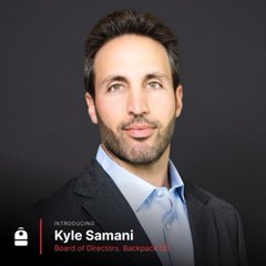 A professional headshot of a man identified as 'Kyle Samani', Board of Directors, Background.